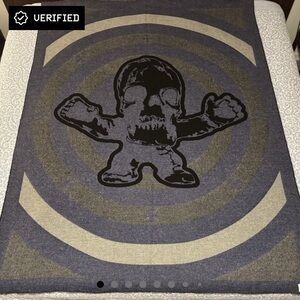 Chrome Hearts Foti Blanket Black Embossed Leather Accent Brand New